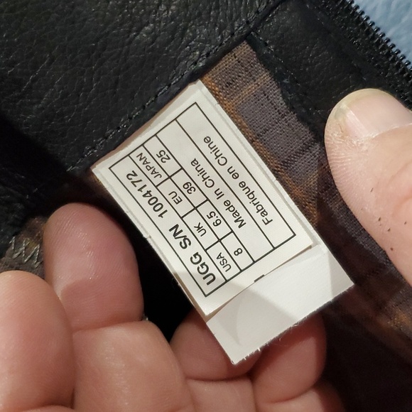 Ugg black leather side zip knee high adjustable calf heeled boots - Picture 10 of 13